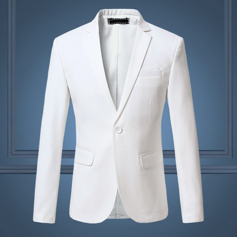 Spring and Autumn Solid Color One-Button Men's Suit
