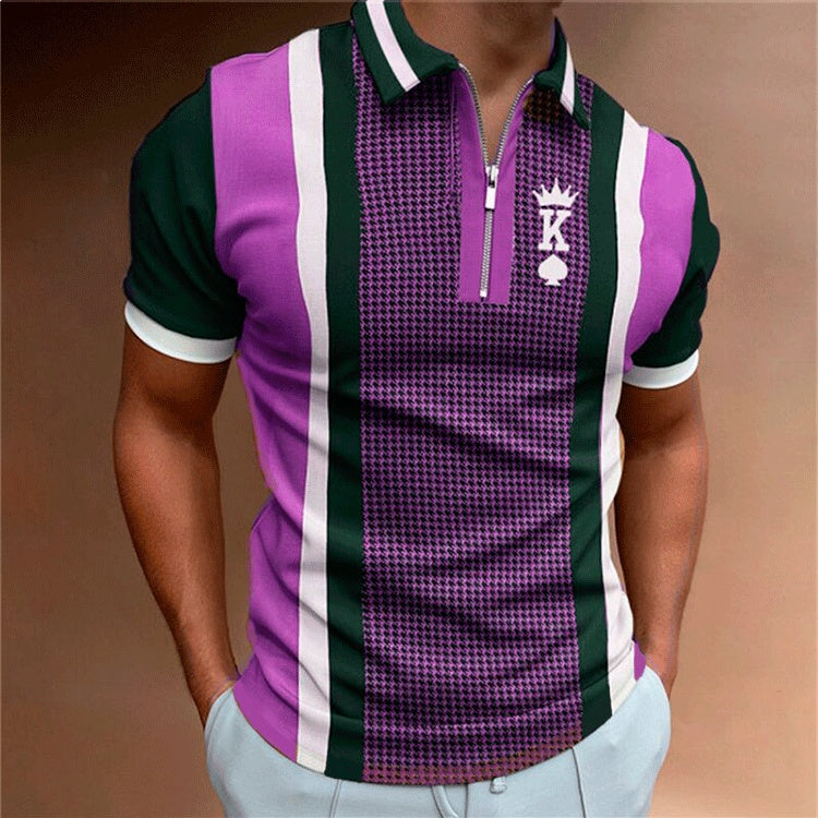 Men's Short-sleeve Striped Polo Shirt