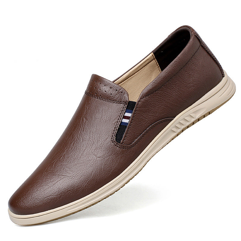Casual Low-top Two-layer Cowhide Flat Shoes