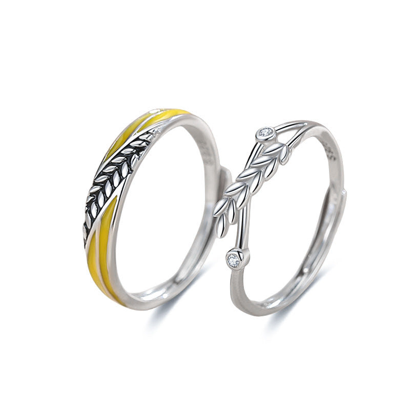 S925 Silver Happy Couple Ring