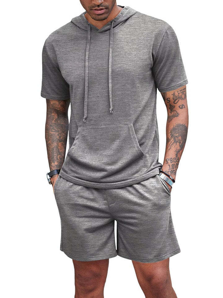 Men's Summer New Hooded Shorts Suit