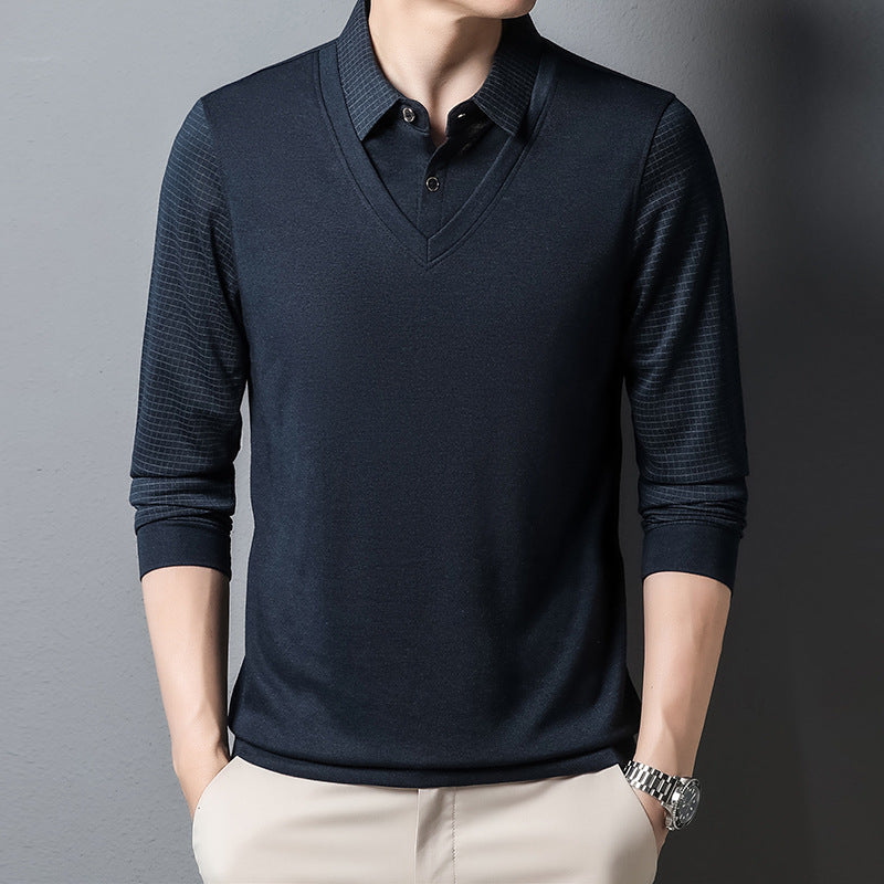 Men's Long Sleeve Lapel Top
