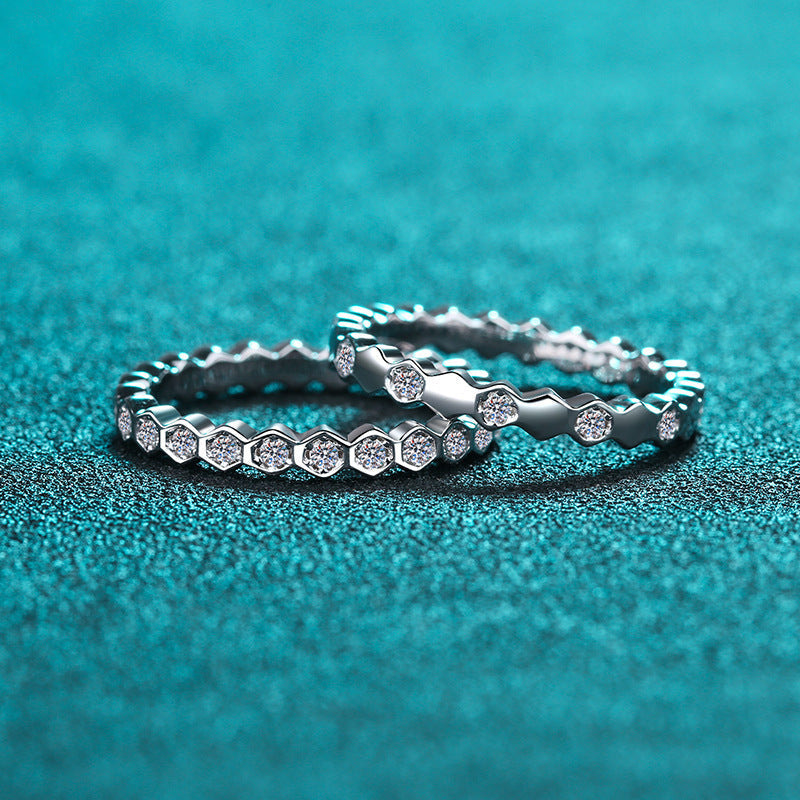 S925 Silver Diamond Wedding Ring
