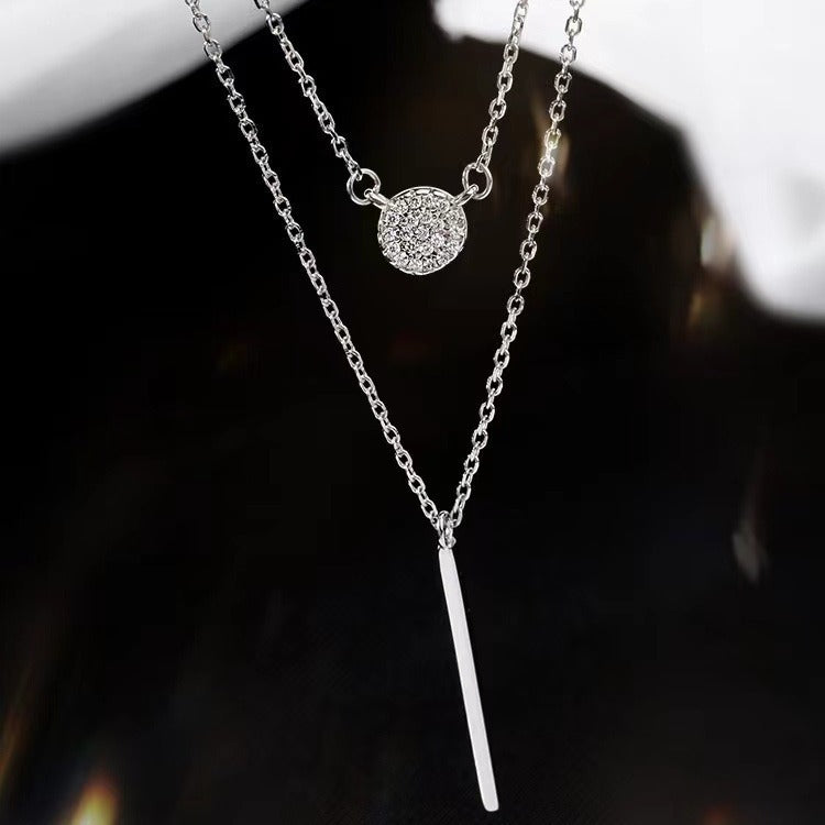 S925 Silver Double Pendant Necklace
