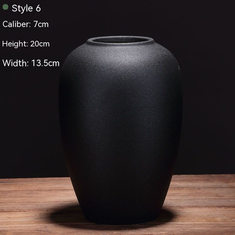 Black Ceramic Vase Decor