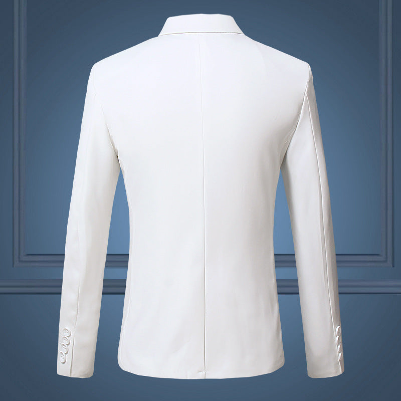 Spring and Autumn Solid Color One-Button Men's Suit