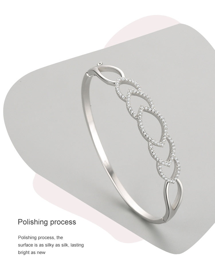 S925 Silver Hollow Bracelet Women's