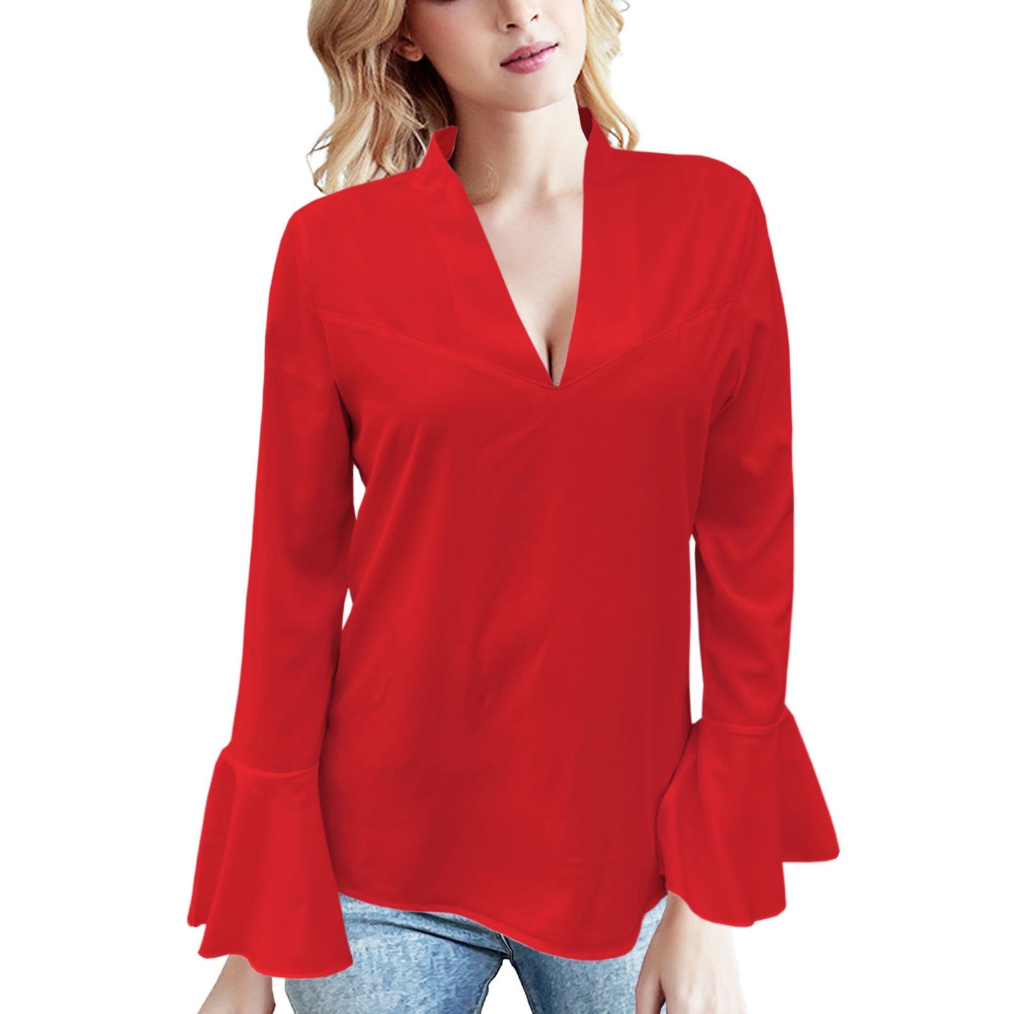 Elegant Lotus Leaf Sleeve Top