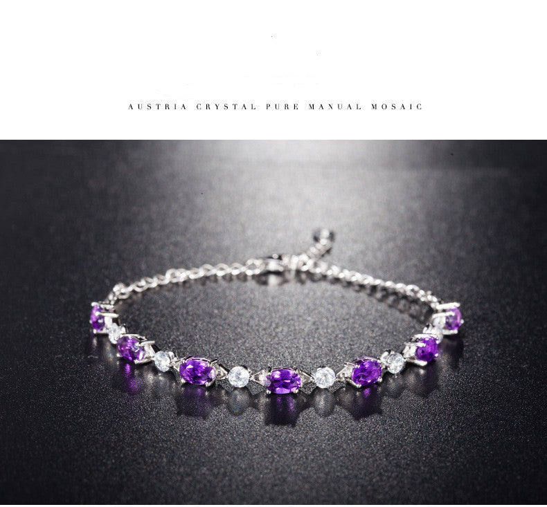 Silver Amethyst Bracelet
