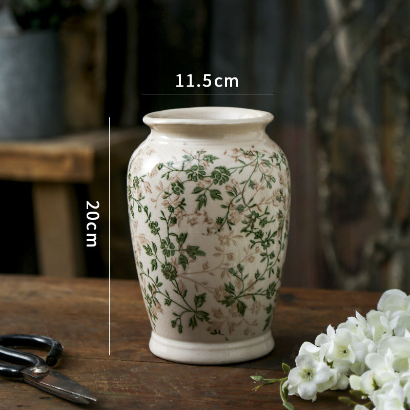 Retro Green Ceramic Vase