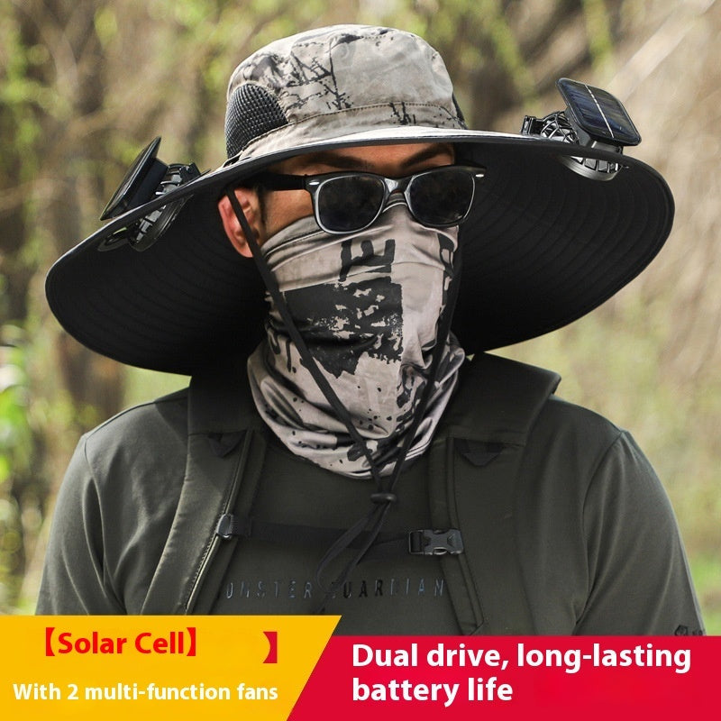 Twin Fan Solar Rechargeable Sunshade Hat
