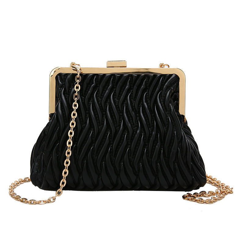 Pleated Chain Shoulder Handbag