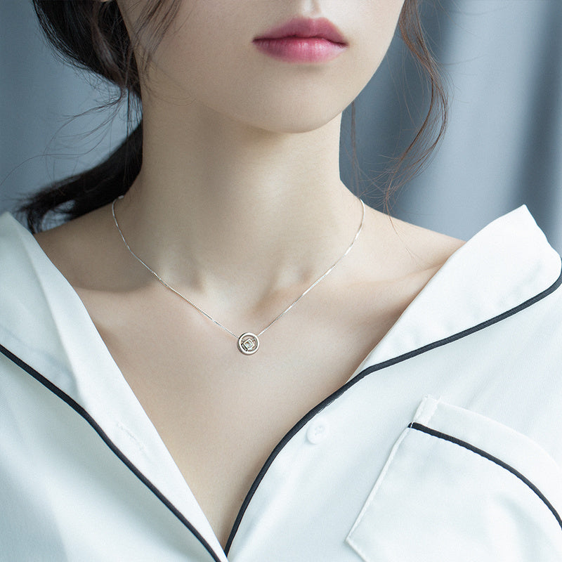 S925 Silver Rubik’s Cube Necklace