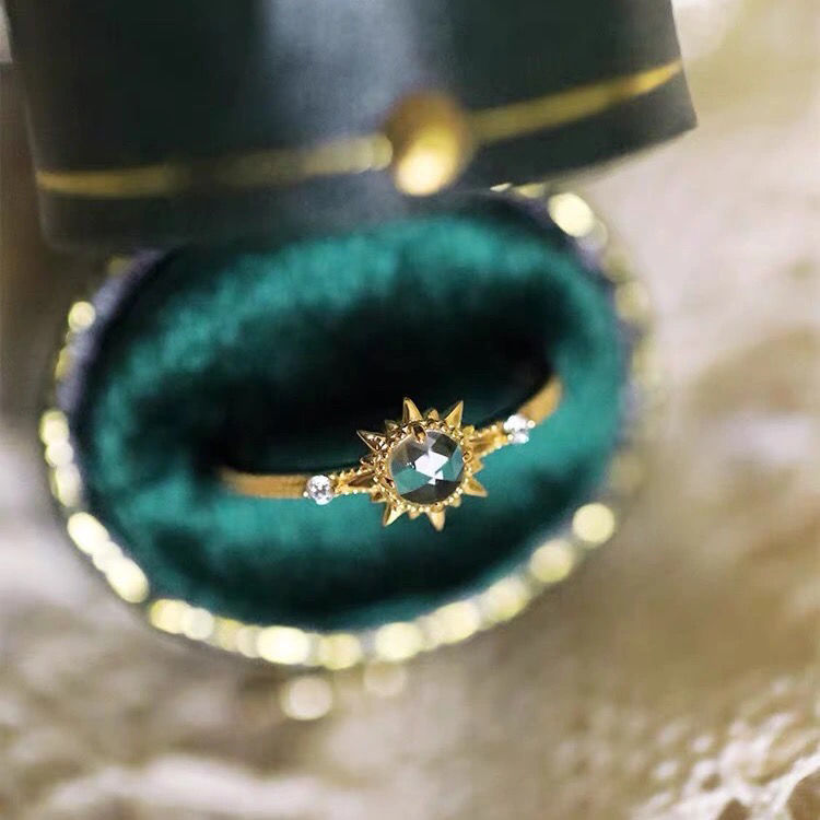 S925 Silver Helios Rose Crystal Ring