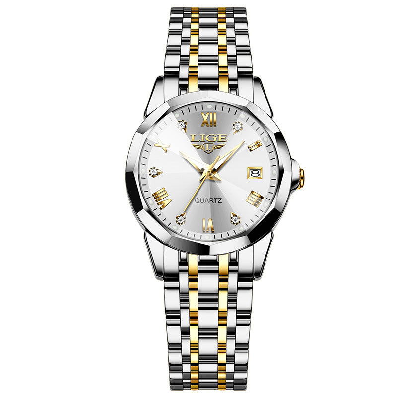 LIGE Couple Waterproof Quartz Watch