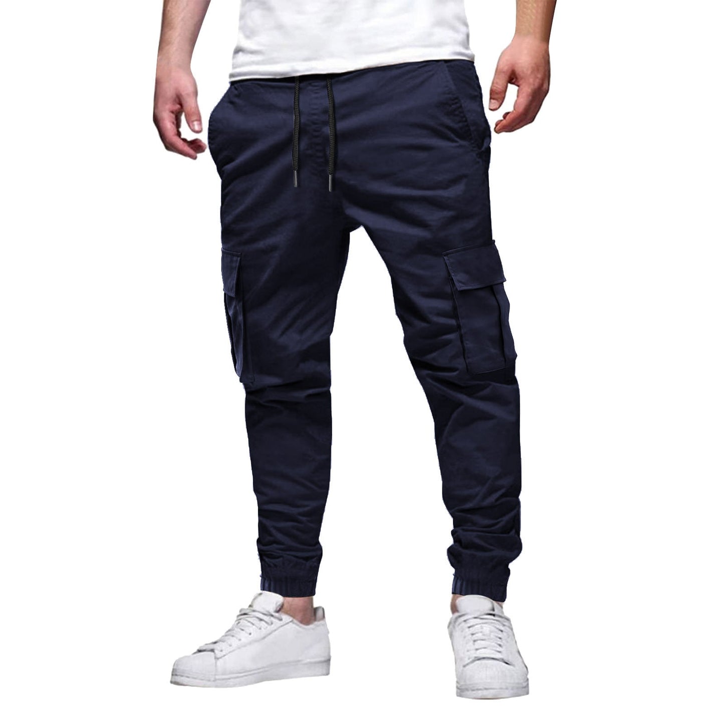 Men's Multi-pocket Drawstring Casual Overalls