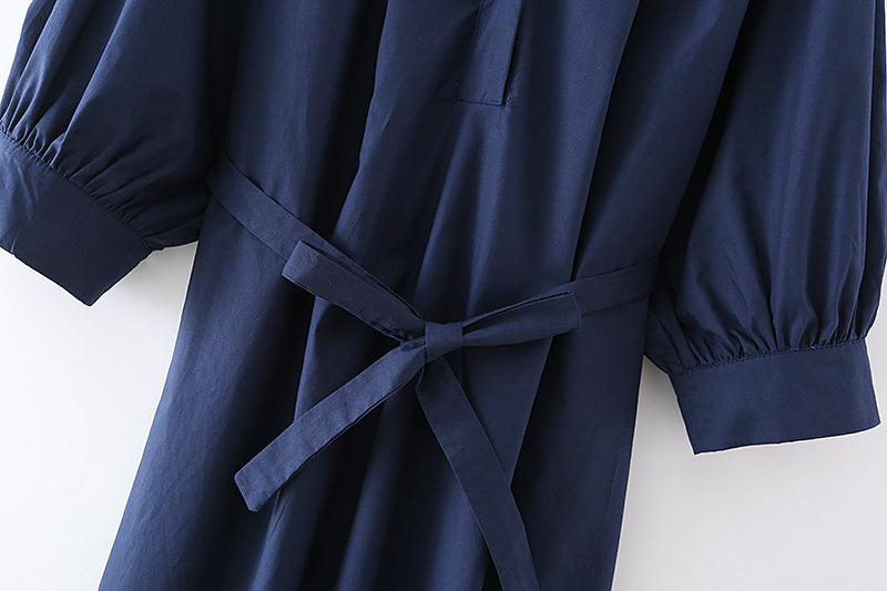 Solid Color Bat Sleeve Dress