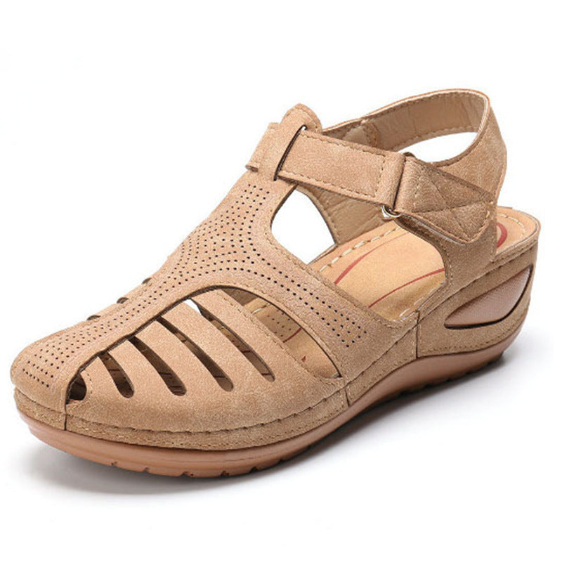 Women’s Plus Size Retro Wedge Sandals