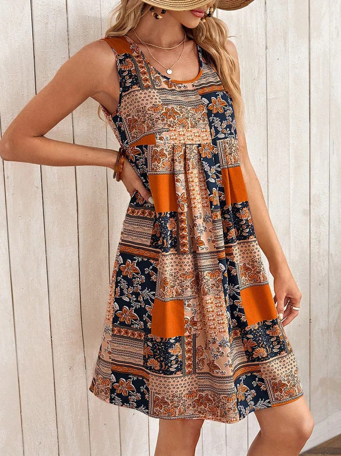 Stylish Printed Mini Dress