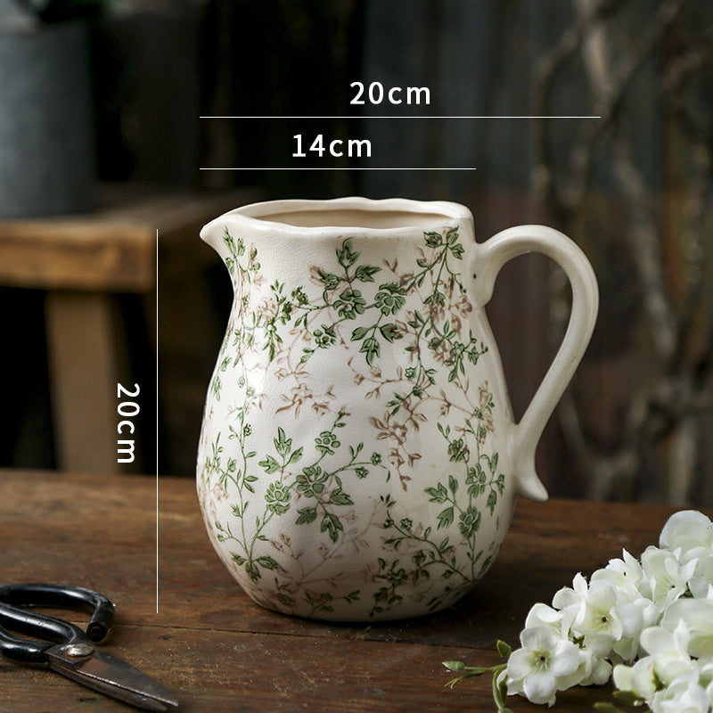 Retro Green Ceramic Vase