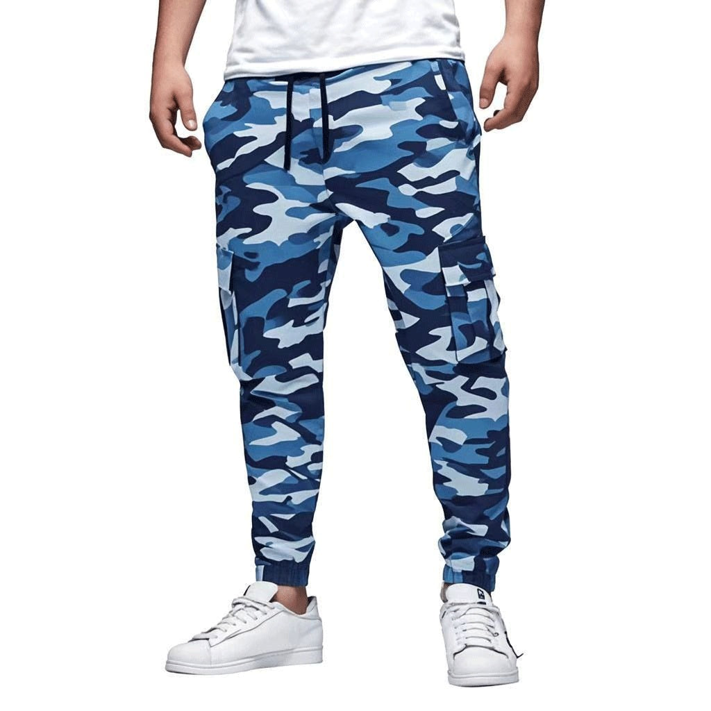 Men's Multi-pocket Drawstring Casual Overalls