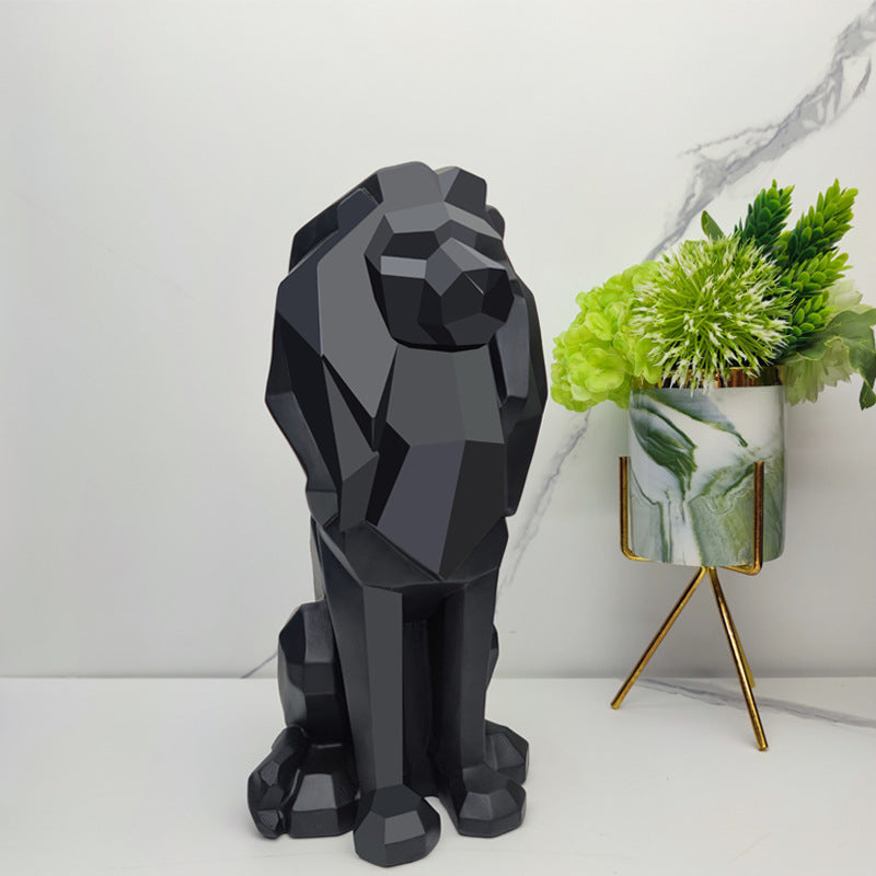 Nordic Geometric Lion Statue