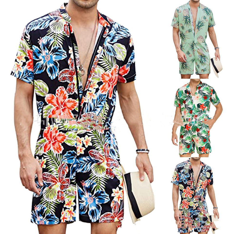Loose Digital Beach Shorts Men
