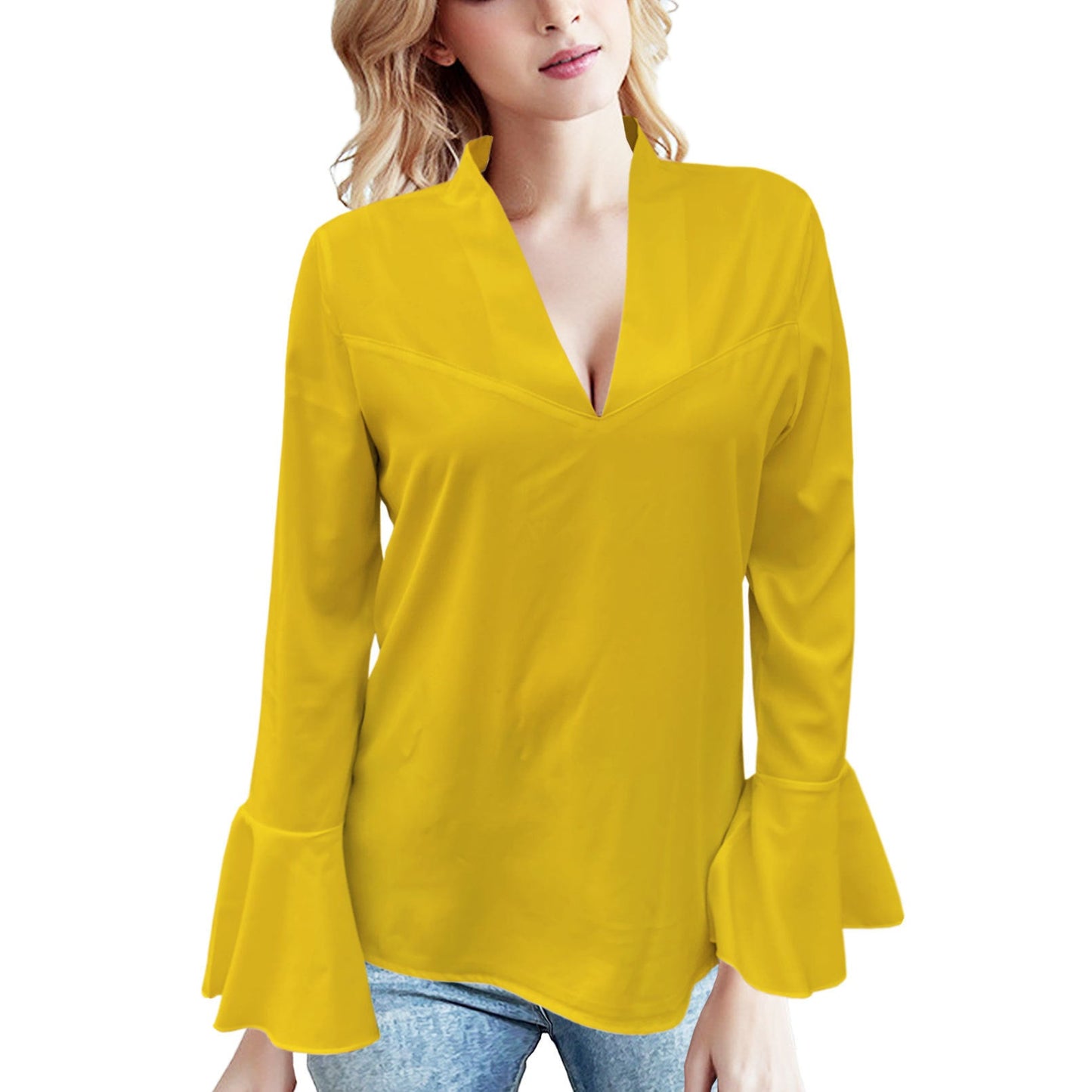 Elegant Lotus Leaf Sleeve Top