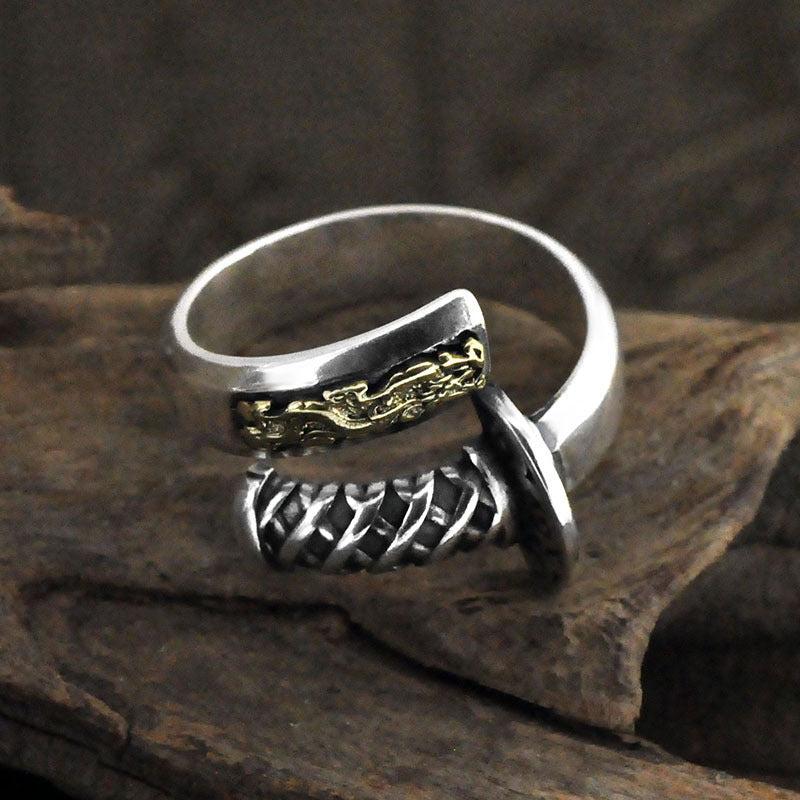 S925 Vintage Samurai Silver Ring