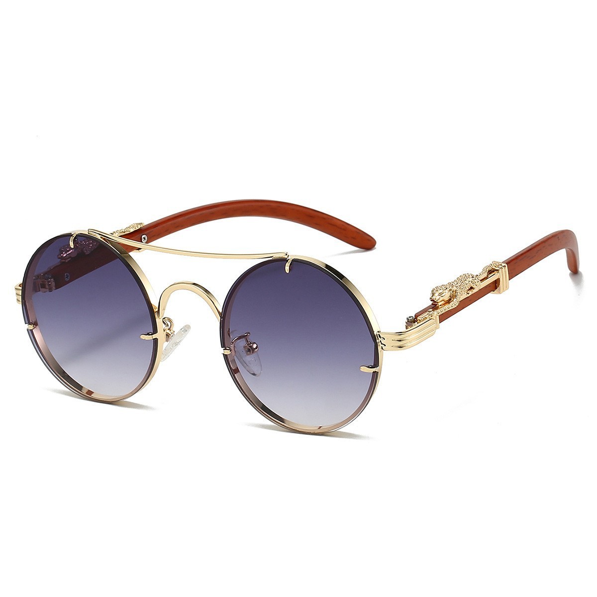 Retro Double Beam Leopard Sunglasses