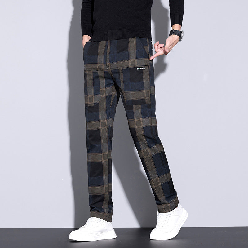 Men's Plaid All-match Pants