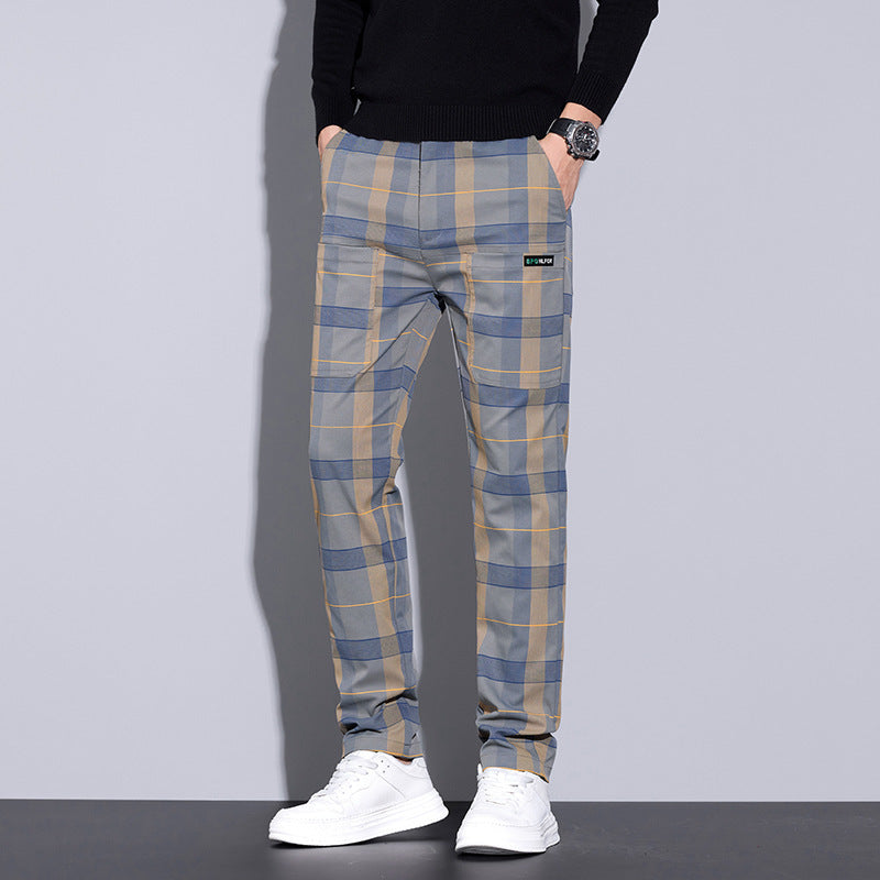 Men's Plaid All-match Pants
