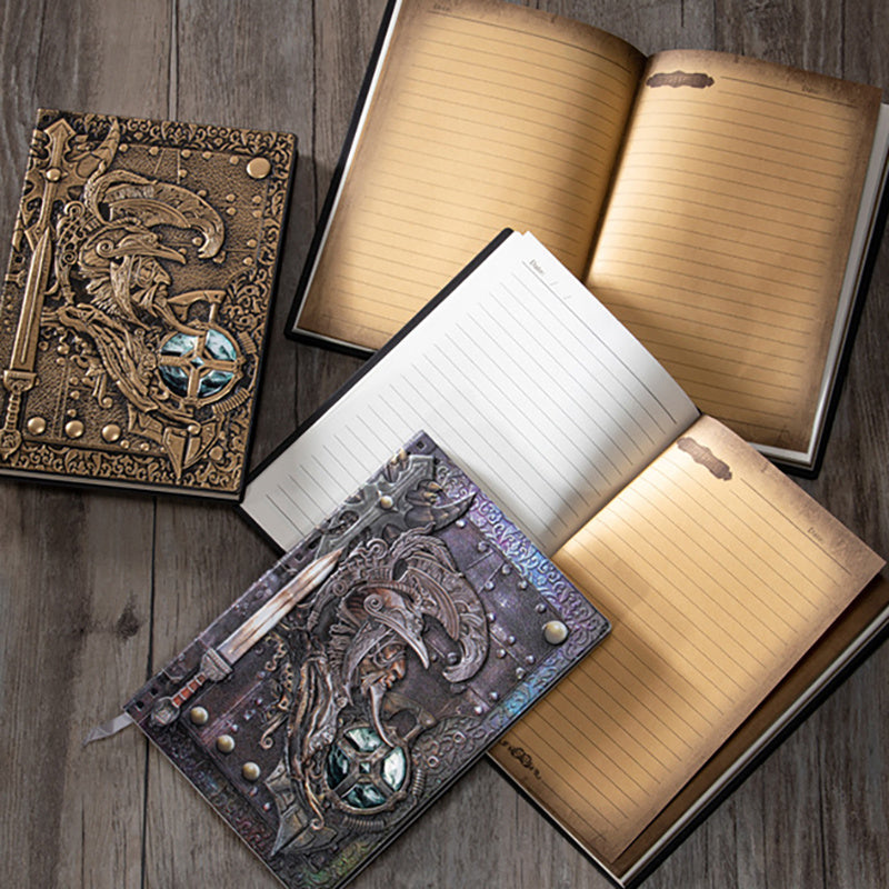 Retro 3D Embossed Leather Notebook