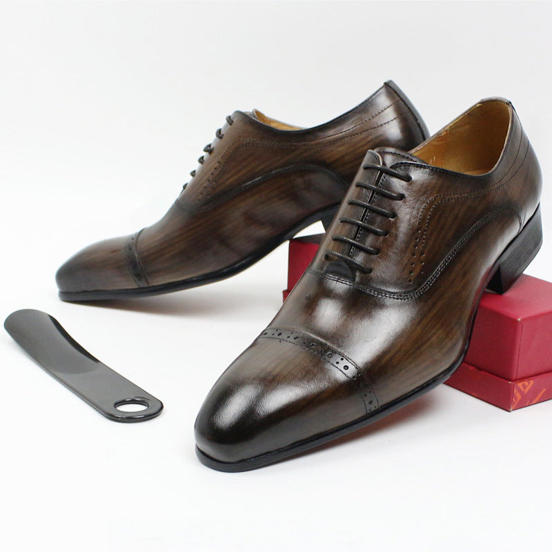 Men's Black Brown Casual Leather Shoes
