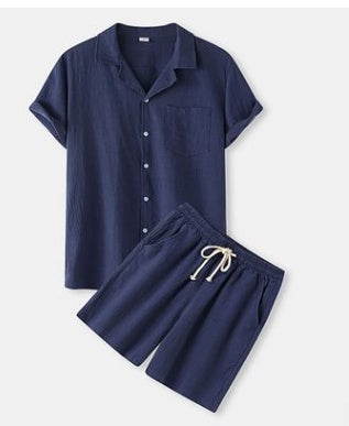 Corduroy Short Sleeve Men's Suit