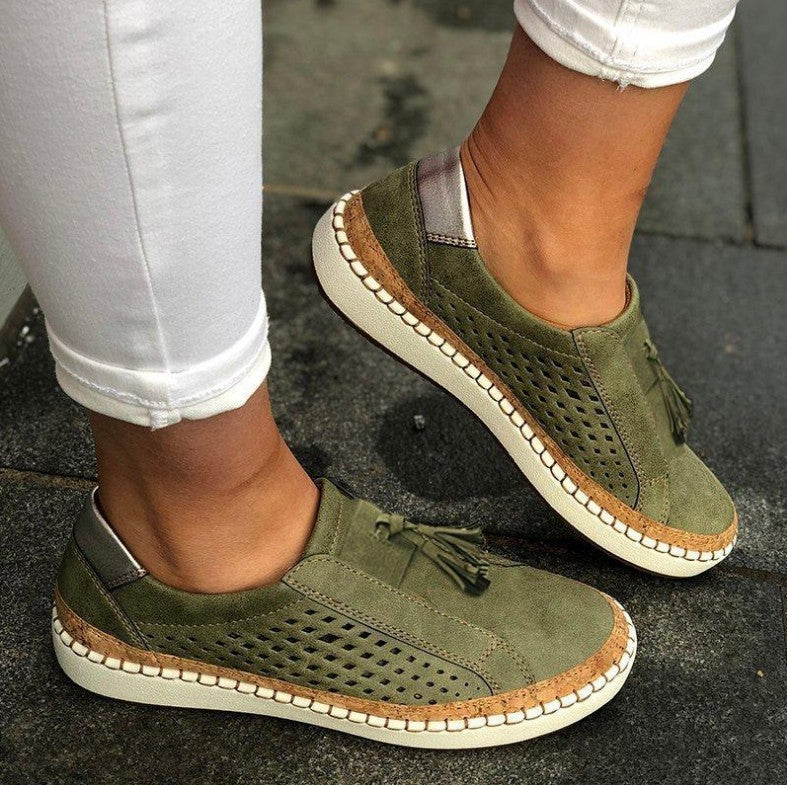 Lace-up Two-tone Low-top Shoes