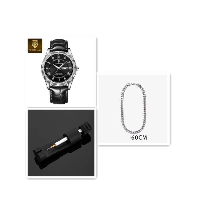 Men's Luxury Leather Quartz Watch