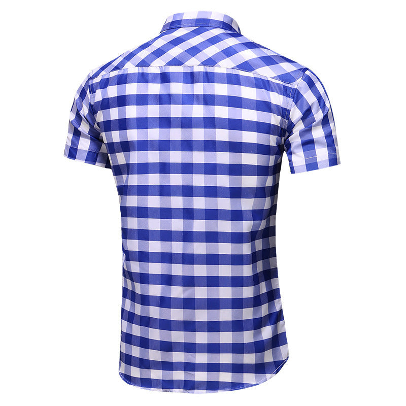Oversized men's new casual plaid shirt