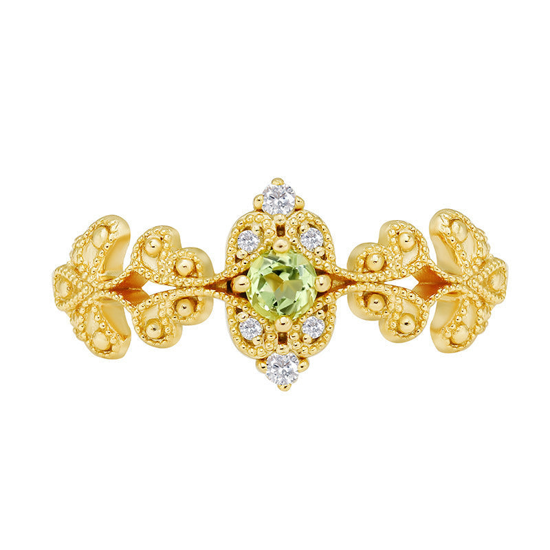 Fashion Retro Lace Olivine Ring
