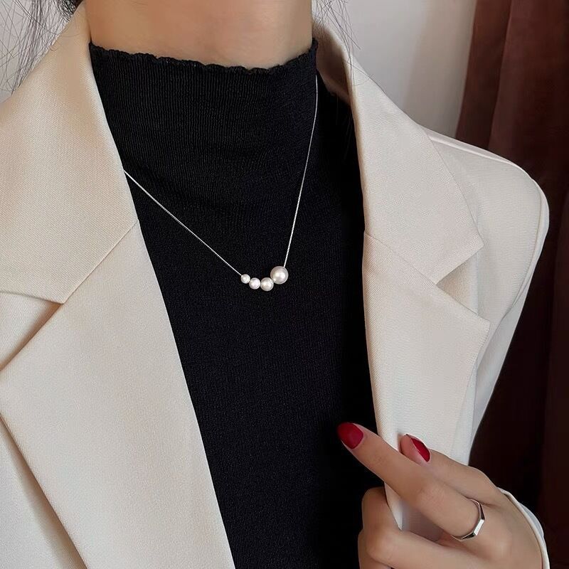 S925 Silver Pearl Necklace for Women