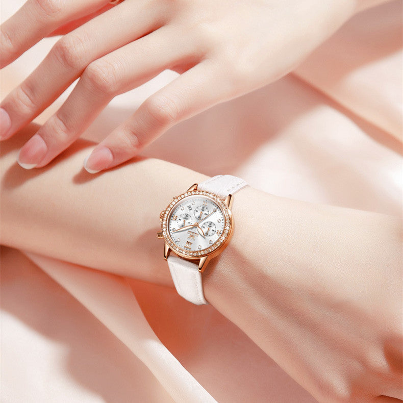 Women’s Diamond Quartz Multifunction OLEVS Watch