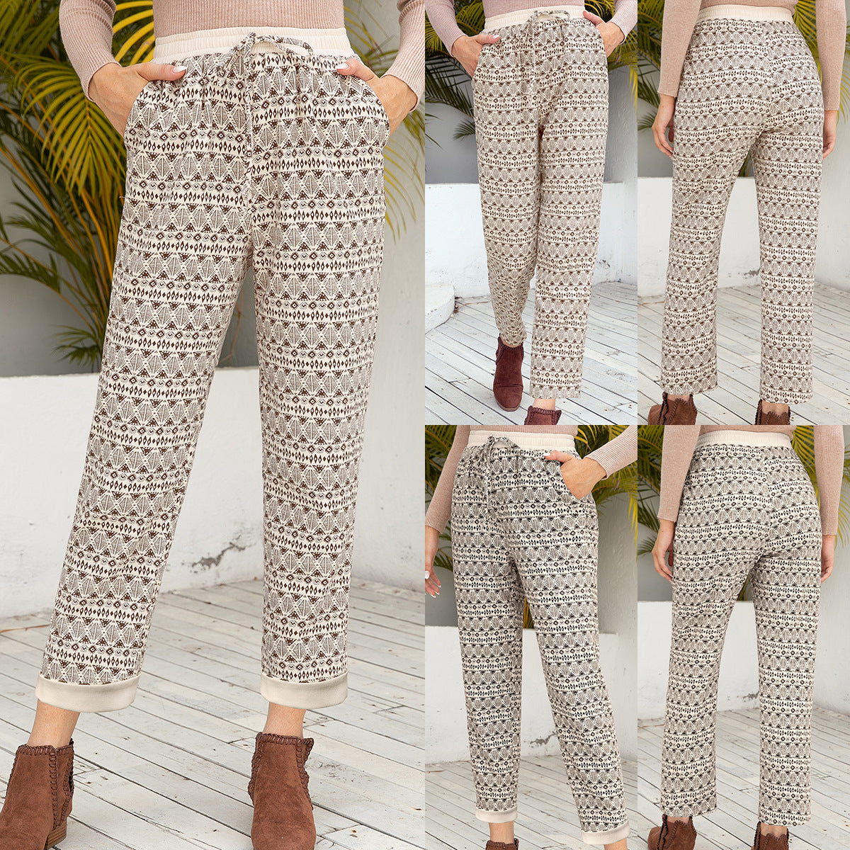 Ladies Printed Lace Loose Pants