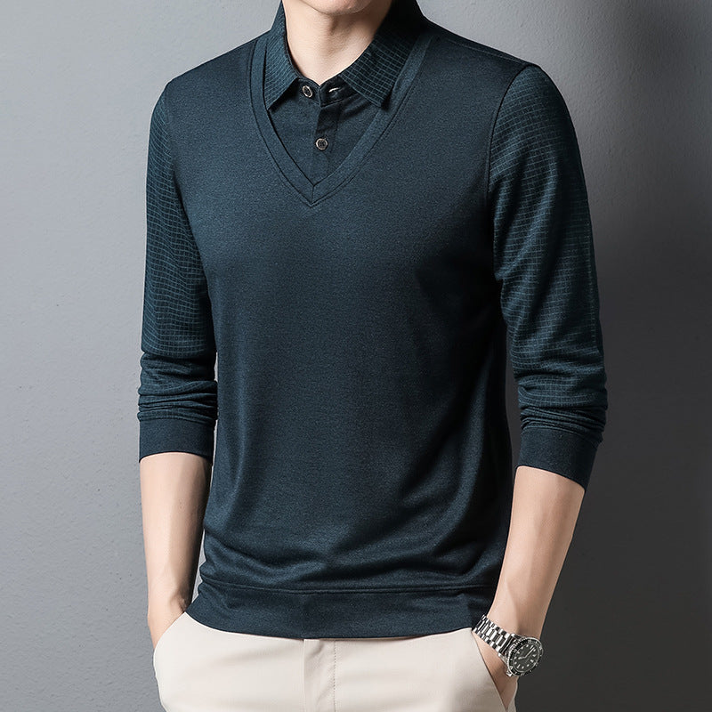 Men's Long Sleeve Lapel Top