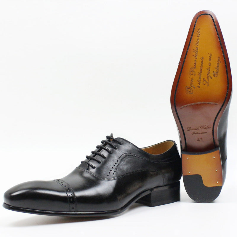 Men's Black Brown Casual Leather Shoes