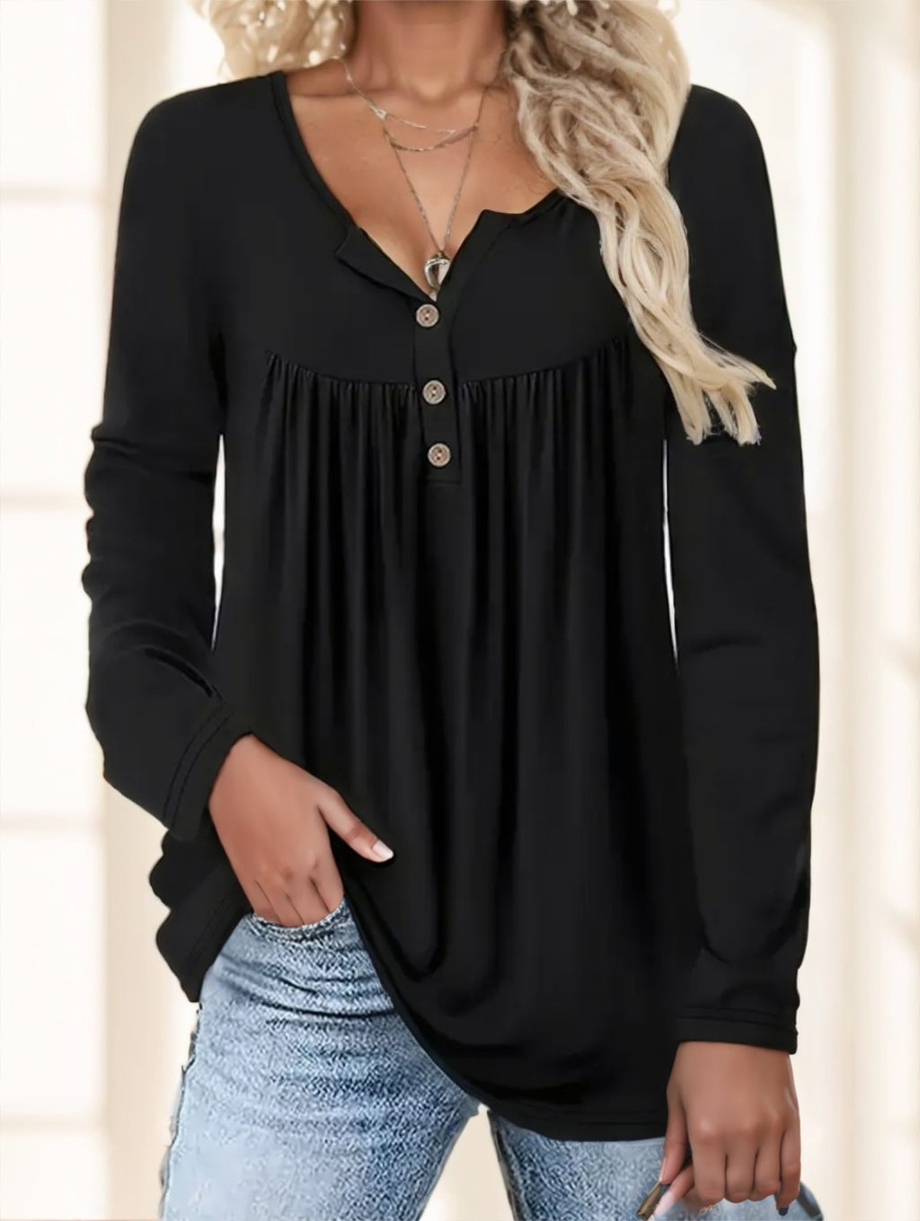 Elegant Buttoned Top