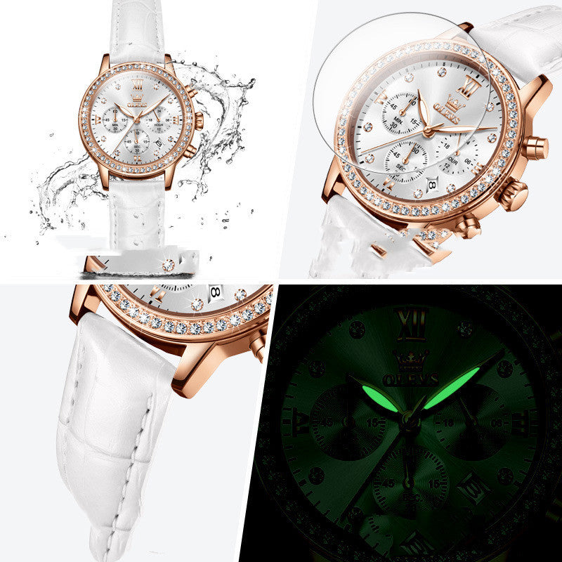 Women’s Diamond Quartz Multifunction OLEVS Watch