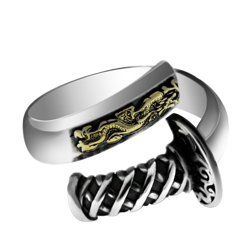 S925 Vintage Samurai Silver Ring
