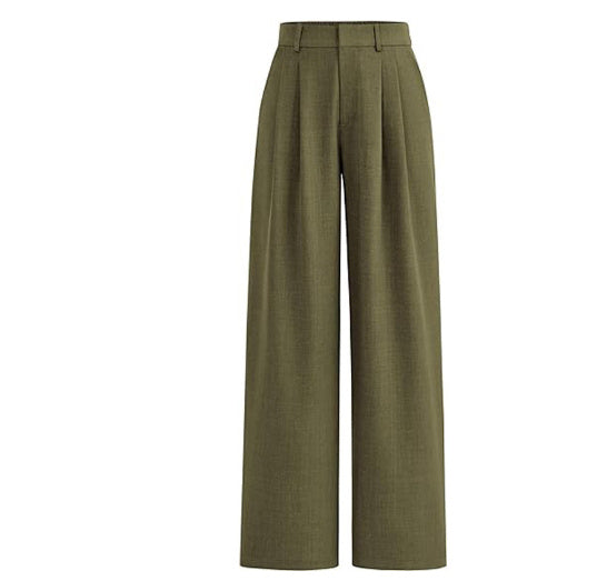 Women's French Pleated Wide Trousers