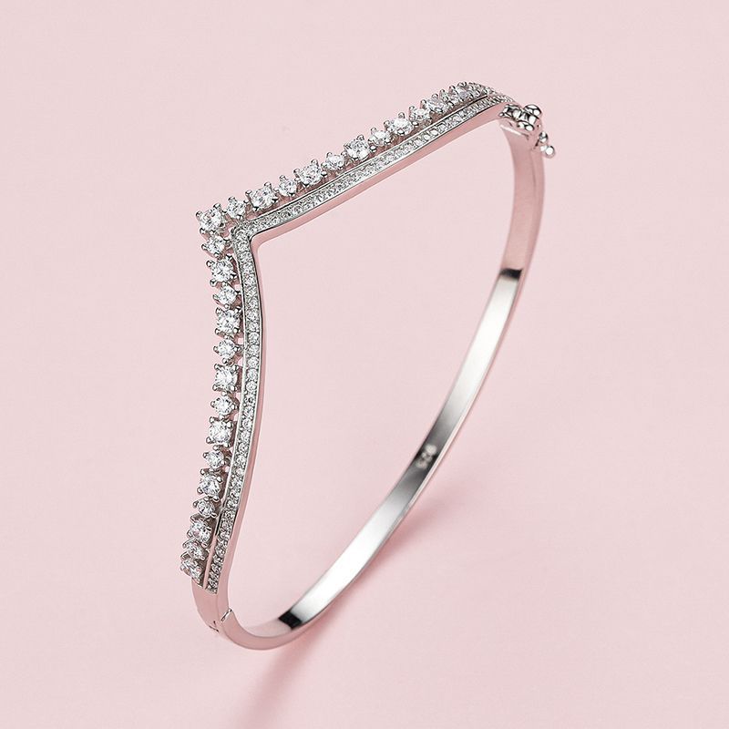 S925 Silver Women’s V-Crown Bracelet