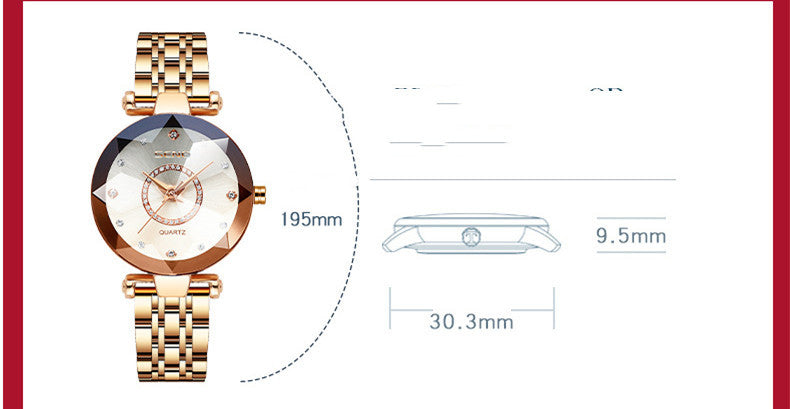 Polygonal Steel Waterproof Watch